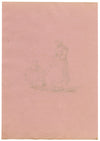 Woman with Child on a Leash – Original early 19th-century pen & ink drawing