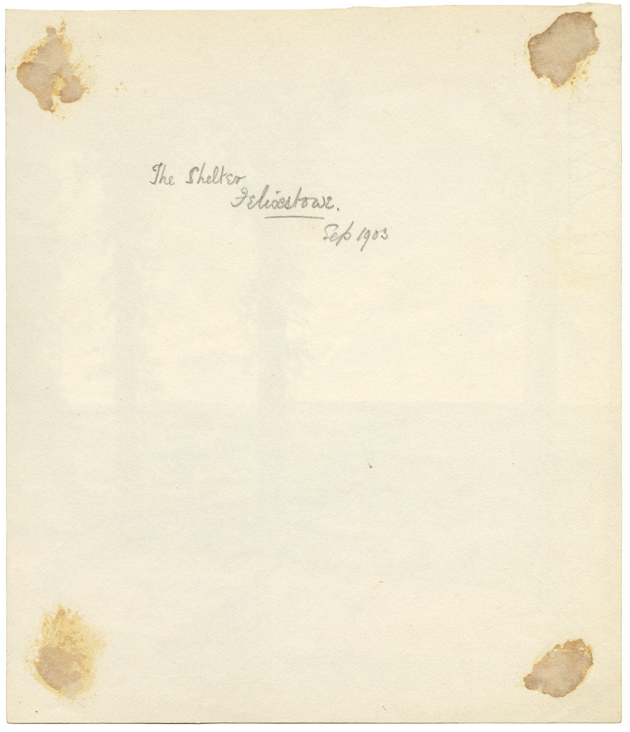 Sea View from Southcliff Shelter, Felixstowe, Suffolk –1903 watercolour painting