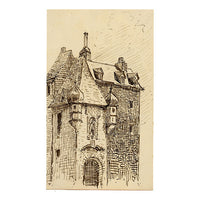 George J. Cayley, Lieutenancy Building, Honfleur, France – 1874 ink drawing