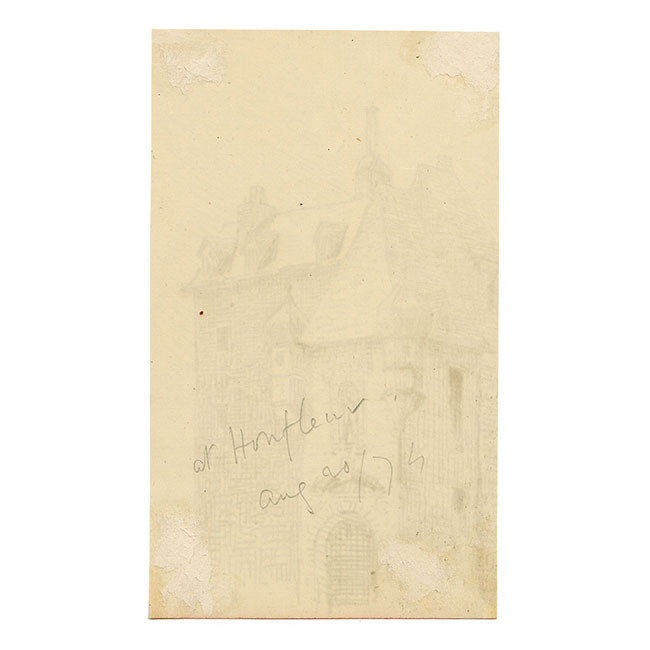 George J. Cayley, Lieutenancy Building, Honfleur, France – 1874 ink drawing