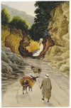 George J. Cayley, Pack Donkeys near Fontaine Bleue, Algiers – c.1874 watercolour