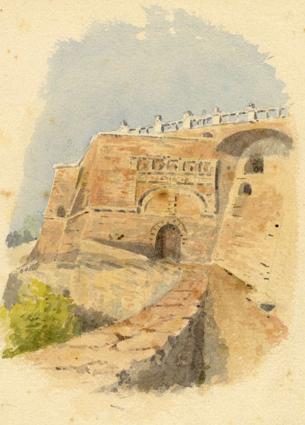 F. Paterson, Porta Marzia, Perugia, Umbria, Italy – c.1900 watercolour painting