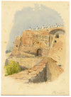 F. Paterson, Porta Marzia, Perugia, Umbría, Italia - pintura de acuarela c.1900