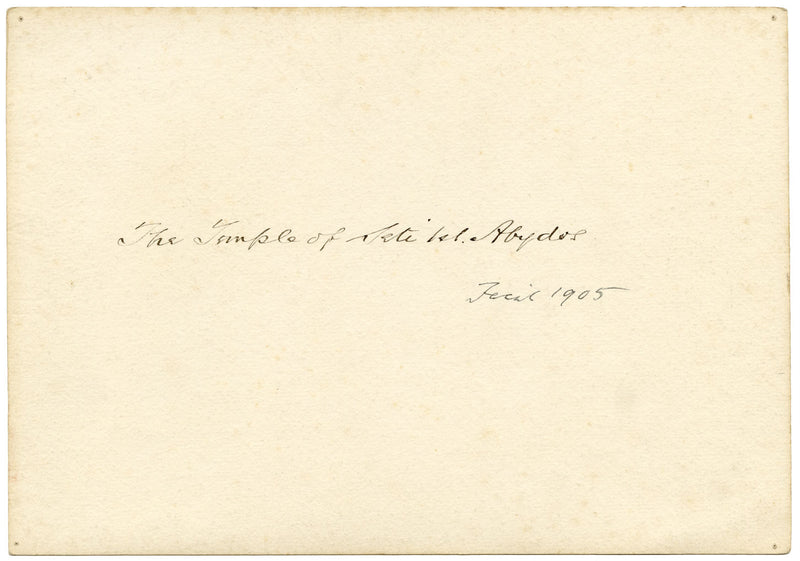 F. Paterson, Tempio di Seti, Abydos, Egitto – Acquerello originale del 1905