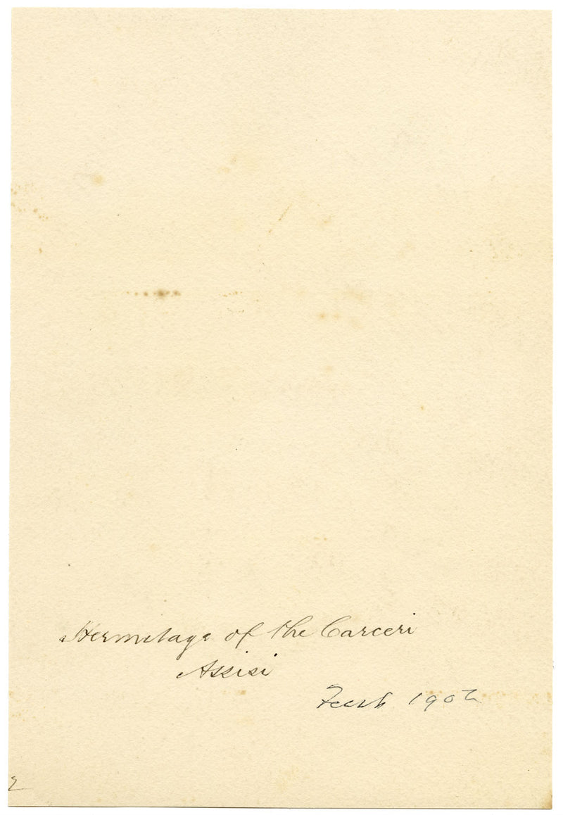 F. Paterson, Hermitage of Carceri, Assisi, Italy – 1902 watercolour painting