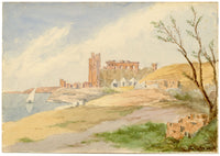 F. Paterson, Temple of Kom Ombo on the Nile, Egypt – 1914 watercolour painting