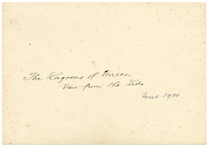 F. Paterson, Laguna de Venecia desde el Lido, Italia – Acuarela de 1900