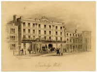 Royal Victorian &amp; Sussex Hotel, Tunbridge Wells, Kent – ​​stampa incisa del 1840
