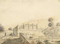 Alfred Swaine Taylor, Tomb of Mamia, Ruins of Pompeii – 1829 graphite drawing