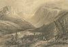 Alfred Swaine Taylor, Alpine Valley – Original c.1929 graphite drawing