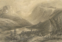 Alfred Swaine Taylor, Alpine Valley – Original c.1929 graphite drawing