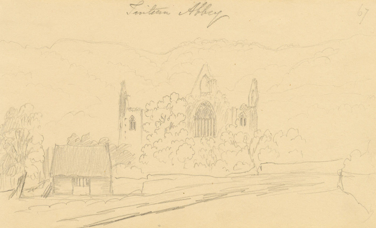 Alfred Swaine Taylor, Tintern Abbey, Wales – Original c.1833 graphite drawing
