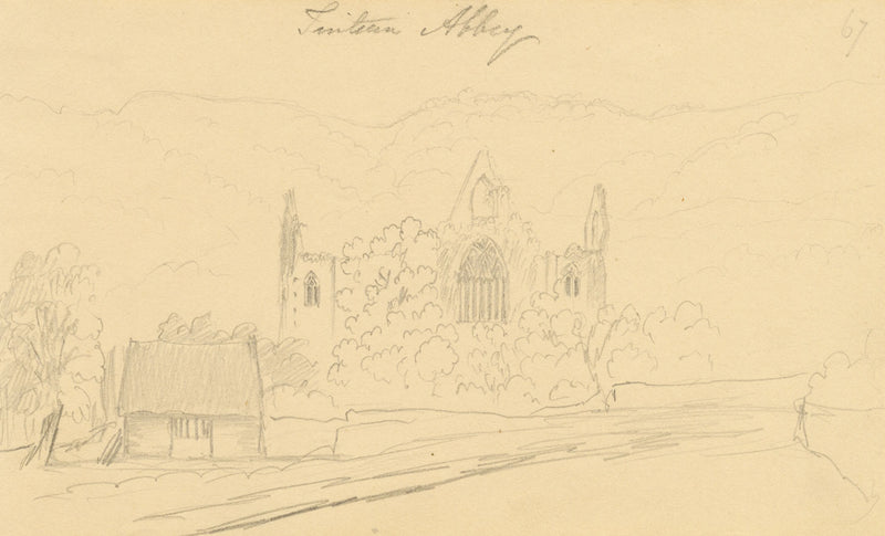 Alfred Swaine Taylor, Tintern Abbey, Wales – Original c.1833 graphite drawing