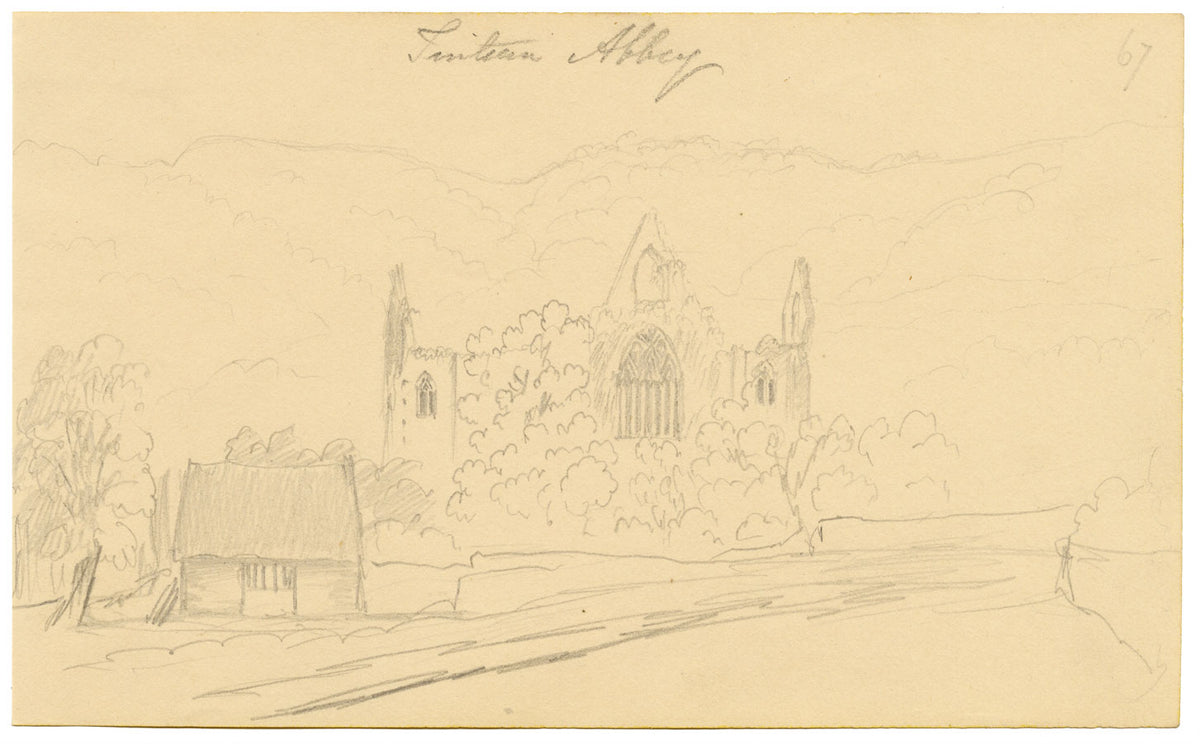Alfred Swaine Taylor, Tintern Abbey, Wales – Original c.1833 graphite drawing