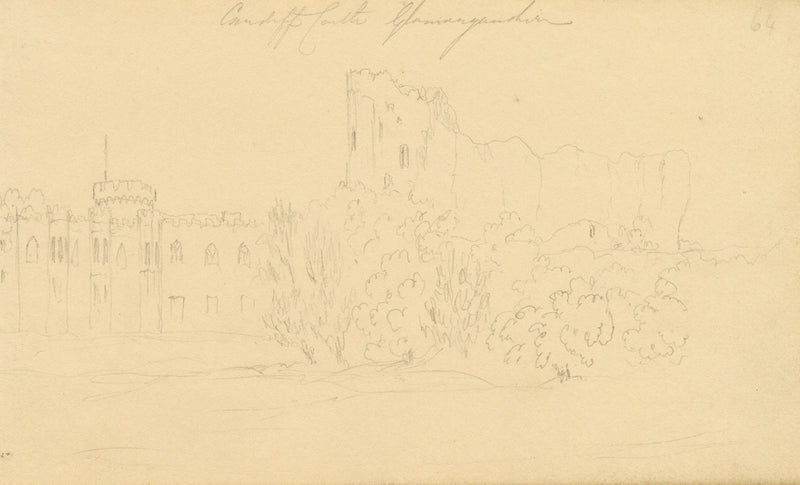 Alfred Swaine Taylor, Cardiff Castle, Wales – Original c.1833 graphite drawing