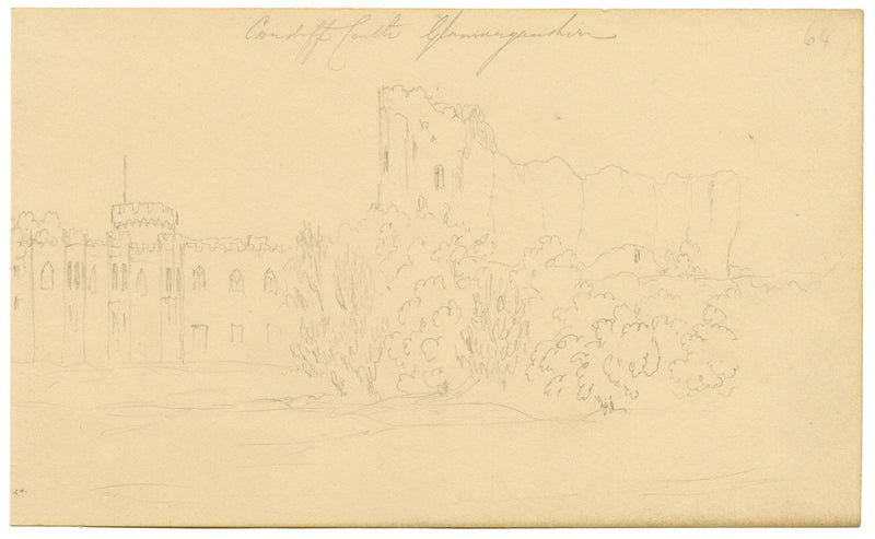 Alfred Swaine Taylor, Cardiff Castle, Wales – Original c.1833 graphite drawing