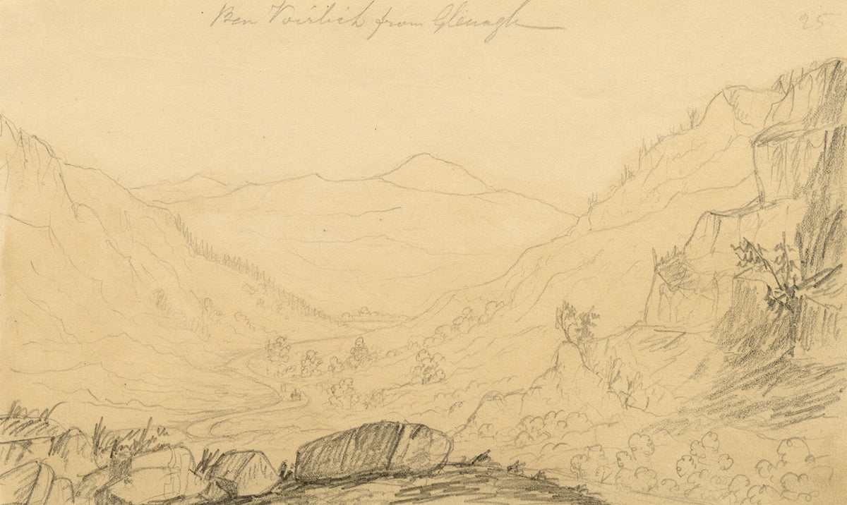 Alfred Swaine Taylor, Ben Vorlich from Glenogle, Scotland – c.1833 drawing