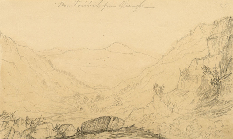 Alfred Swaine Taylor, Ben Vorlich from Glenogle, Scotland – c.1833 drawing