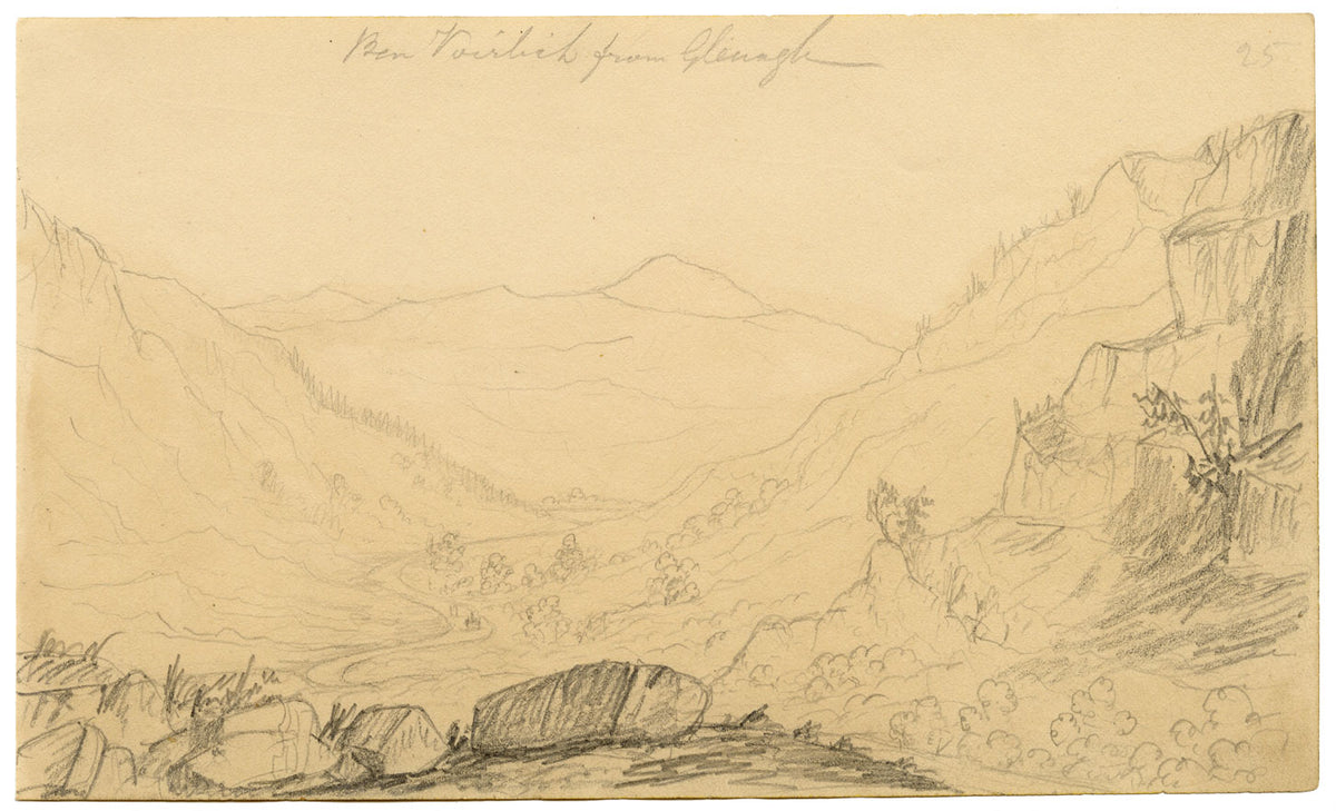 Alfred Swaine Taylor, Ben Vorlich from Glenogle, Scotland – c.1833 drawing