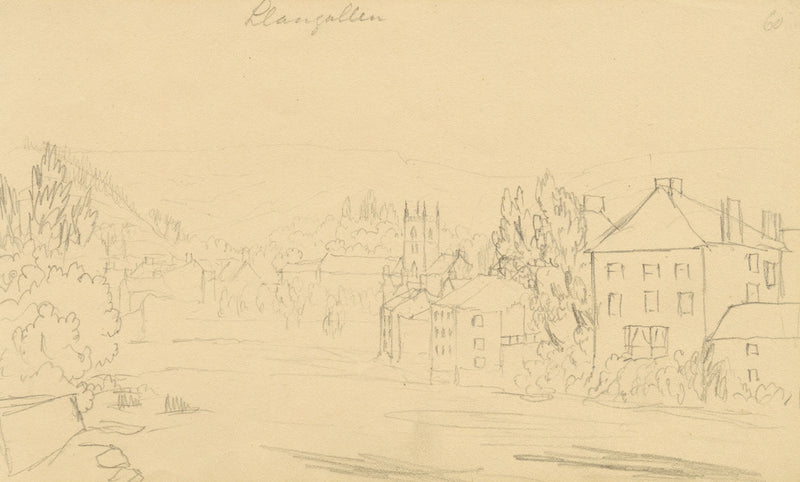 Alfred Swaine Taylor, Llangollen, Wales – Original c.1833 graphite drawing