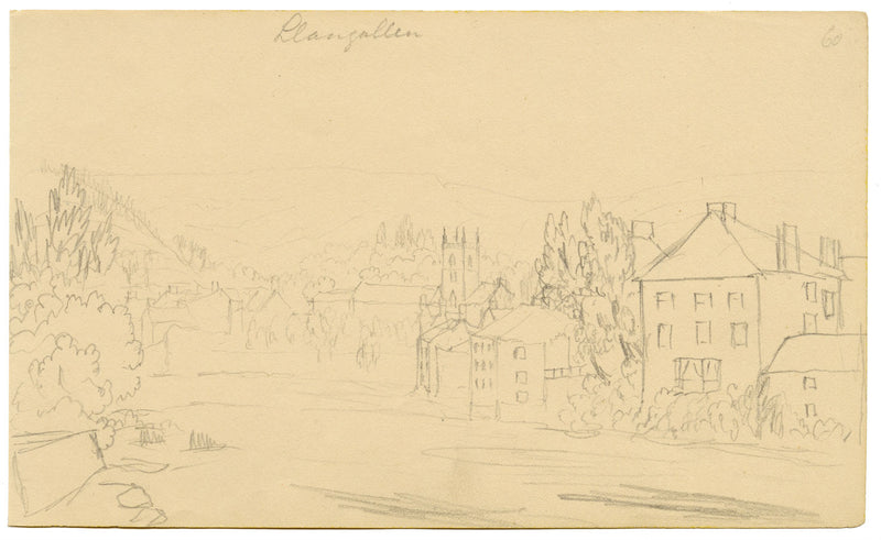 Alfred Swaine Taylor, Llangollen, Wales – Original c.1833 graphite drawing
