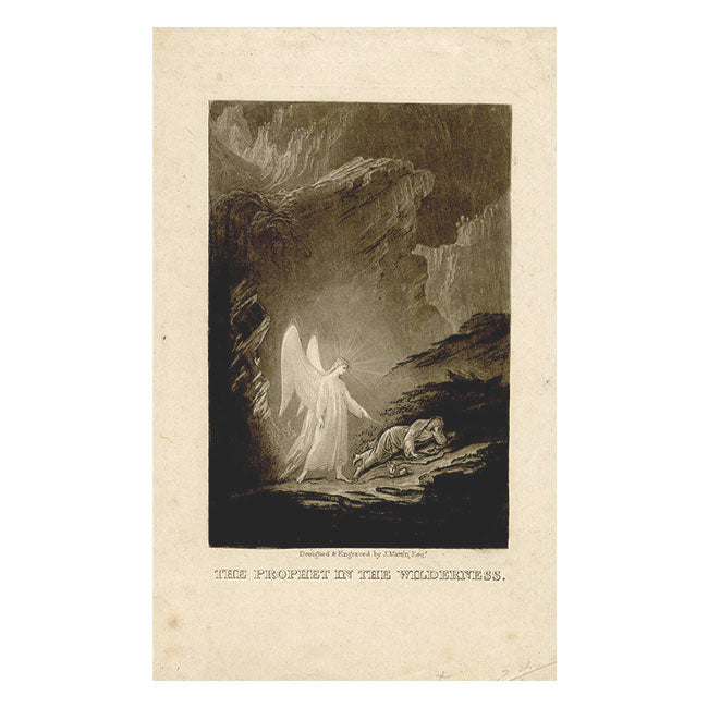 John Martin, The Prophet in the Wilderness – Original 1826 mezzotint print