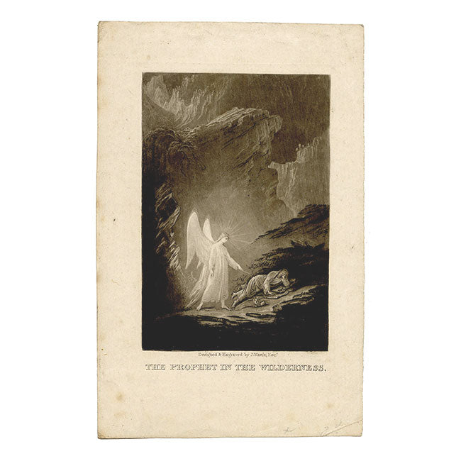 John Martin, Il profeta nel deserto – Stampa originale a mezzatinta del 1826
