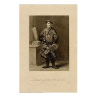 Carl Linnaeus equipado para su viaje a Laponia – Grabado original de c. 1805