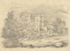 Rural Church In a Landscape – Original mid-19th-century graphite drawing