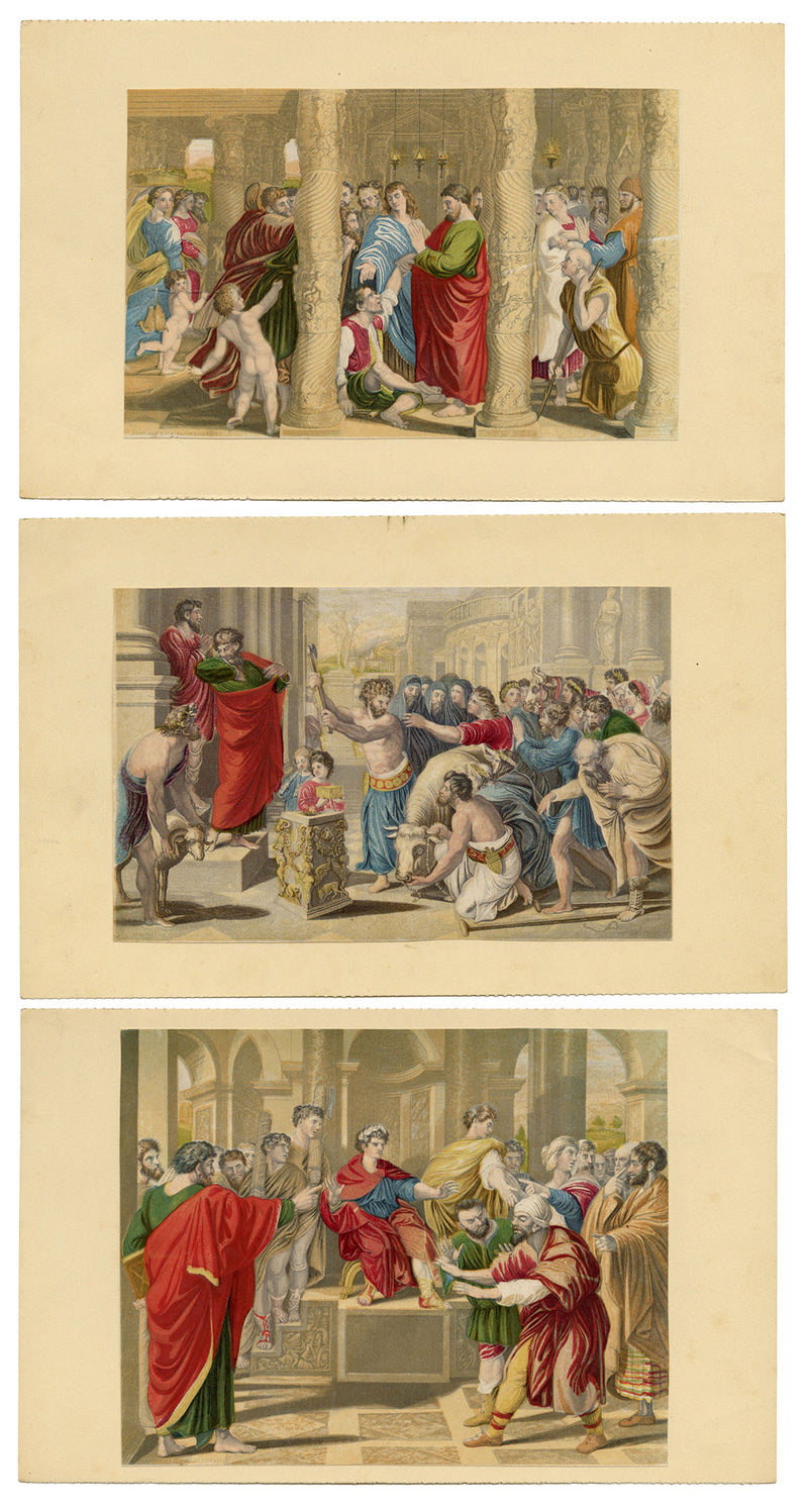 Bradshaw & Blacklock, Set of Three Baxter Prints of Raphael Cartoons c.1855