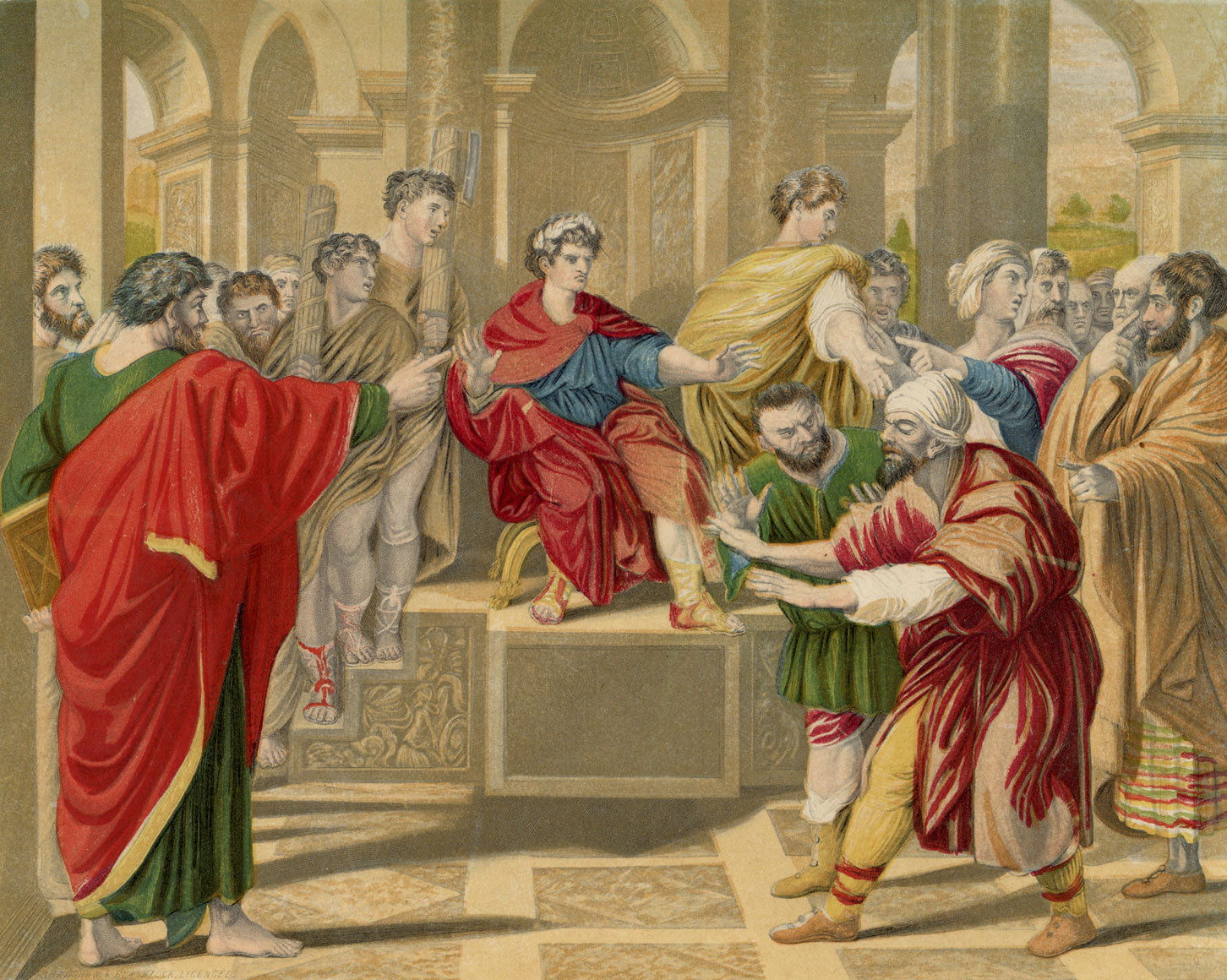 Bradshaw &amp; Blacklock, Conjunto de tres grabados Baxter de cartones de Rafael c.1855