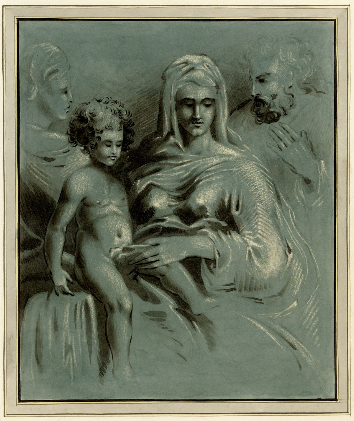 R.J. Blesard, Holy Family after Parmigianino – c.1834 watercolour painting