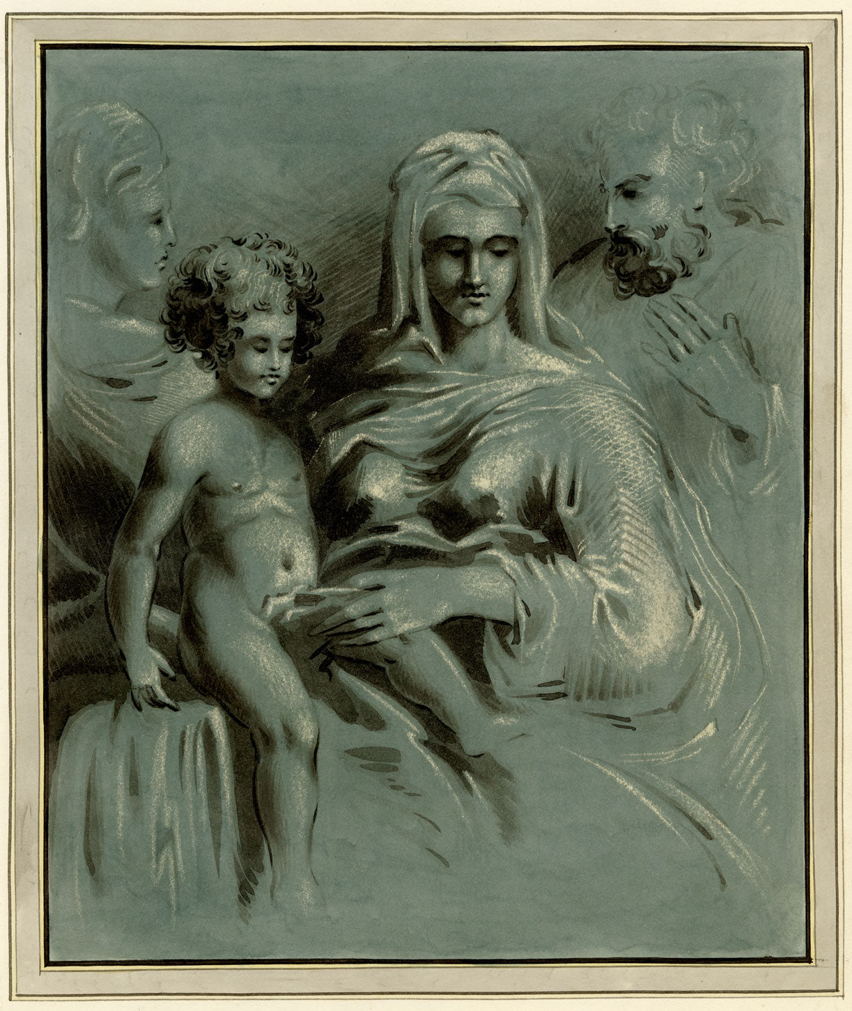 R.J. Blesard, Holy Family after Parmigianino – c.1834 watercolour painting