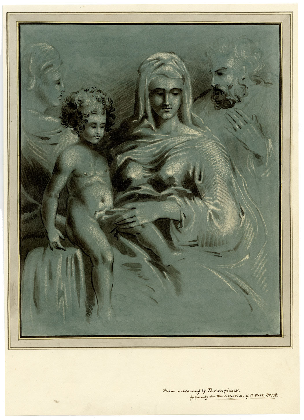 RJ Blesard, Sacra Famiglia da Parmigianino – acquerello del 1834 circa