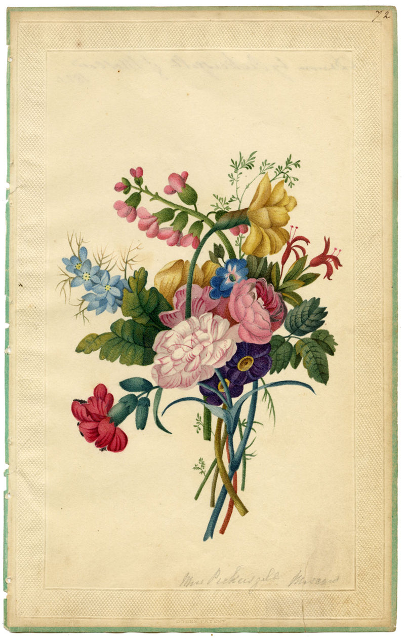 Elizabeth Pickersgill, Flower Posy with Daffodil – 1820 watercolour painting