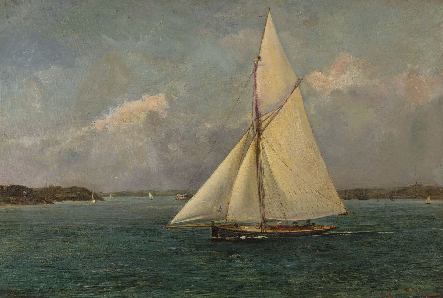 Allen Culpepper Sealy, Cutter, Milford Haven, Pembrokeshire – 1883 oil painting