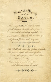 Thomas Ward, Handwritten Copperplate Manuscript 'Smart's Song of David' – 1820