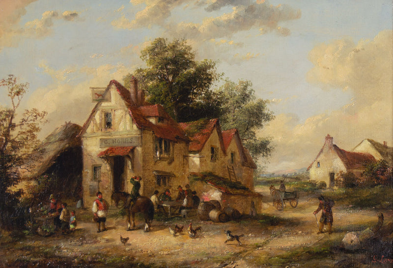 Georgina Lara, La Posada del Camino – Pintura al óleo original de 1862