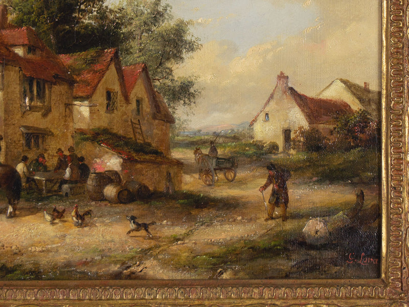 Georgina Lara, La Posada del Camino – Pintura al óleo original de 1862