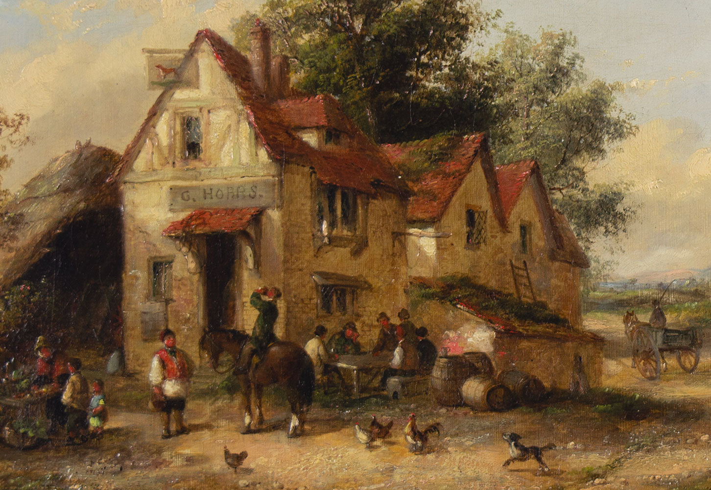 Georgina Lara, La Posada del Camino – Pintura al óleo original de 1862