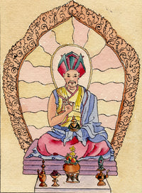 D. O'Malley, Buddha Pose Vitarka Mudrā – Original 1925 watercolour painting