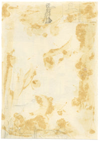 LH, Vista sulla strada del villaggio di pescatori – Dipinto ad acquerello originale degli anni '20