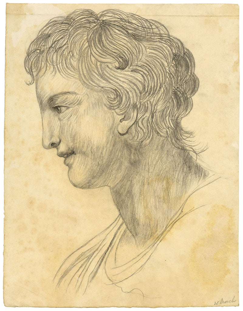 Cornelius Harrison, Ritratto di profilo – Disegno originale a grafite del 1826 circa