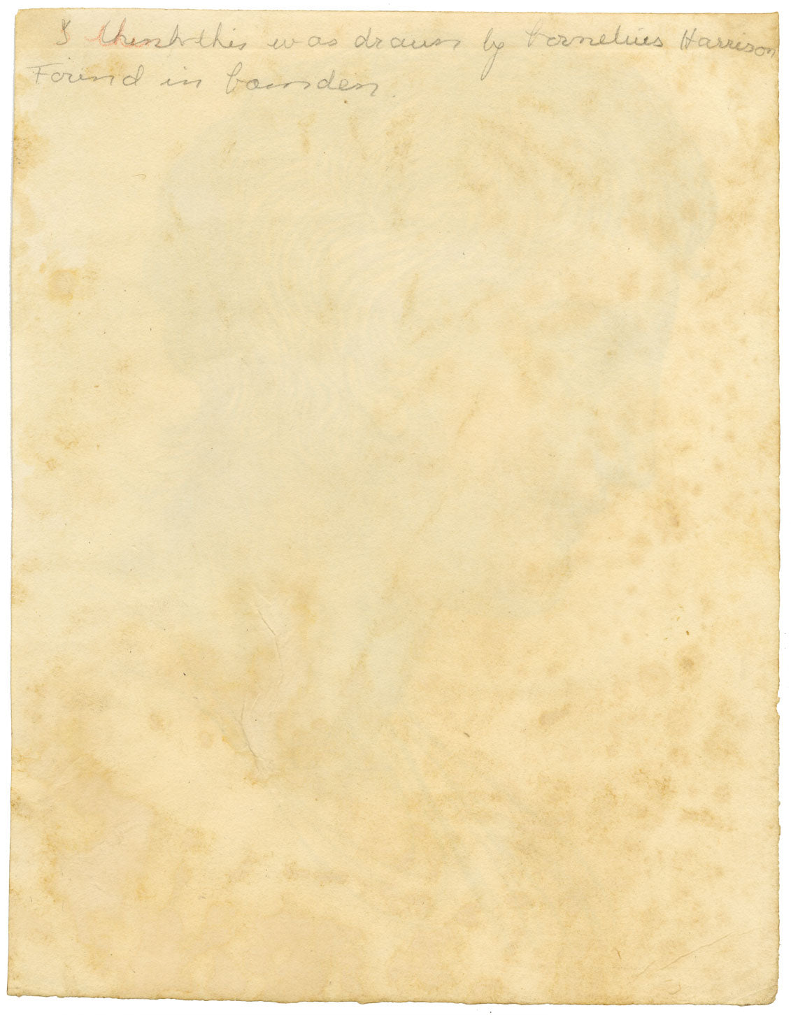 Cornelius Harrison, Ritratto di profilo – Disegno originale a grafite del 1826 circa