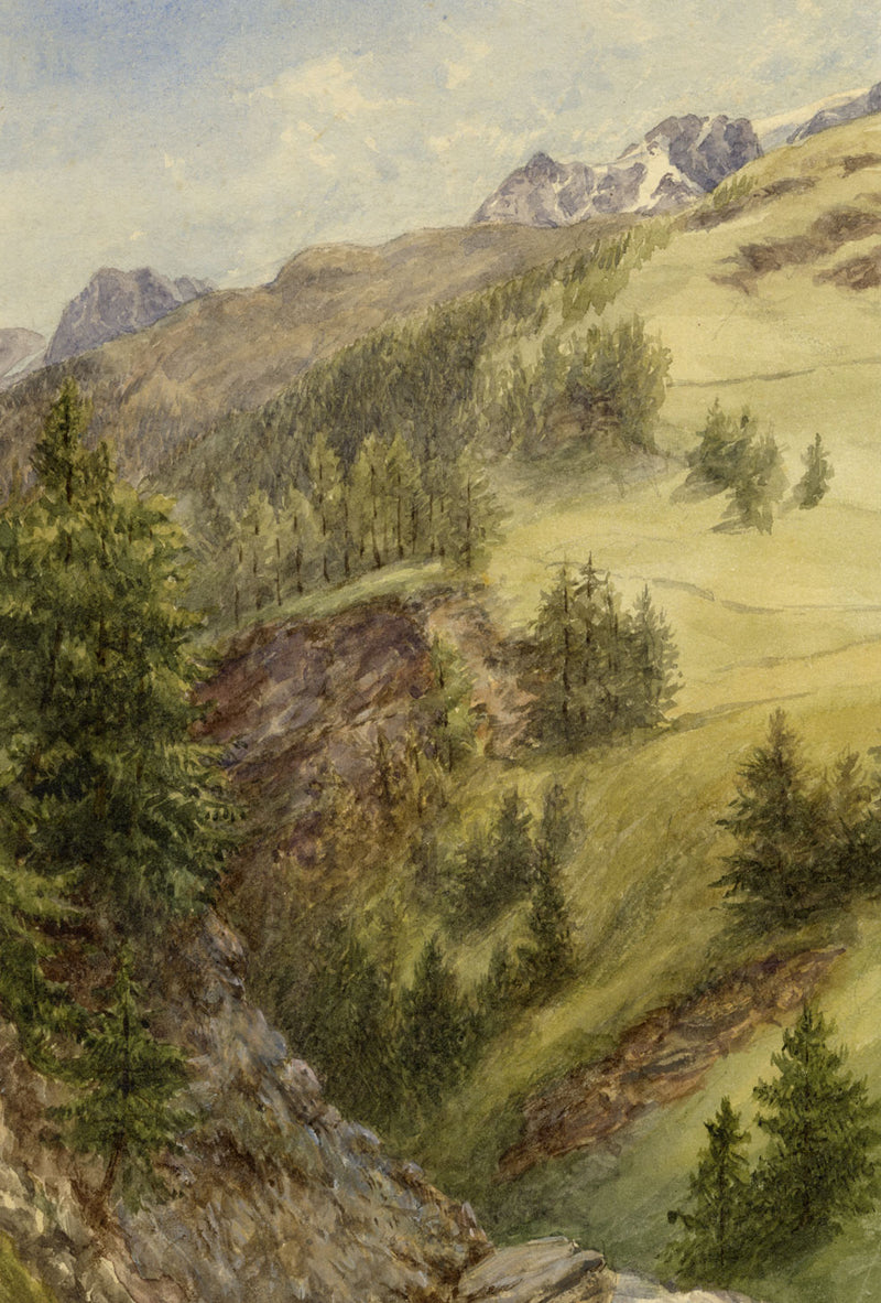 Anne G. Salter, Val Bregaglia Alps, Casaccia, Switzerland – c.1889 watercolour