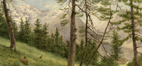 Anne G. Salter, Pine Trees, Swiss Alps – Original c.1889 watercolour painting