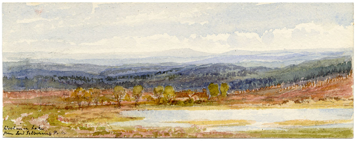 Emily Bruce, Woolmer Lake from Lord Selborne's Park, Hampshire –1889 watercolour