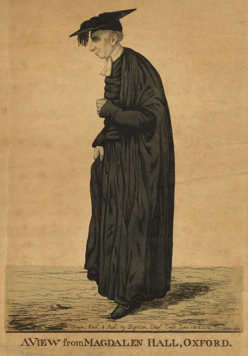 Robert Dighton, Henry Ford 'A View from Magdalen Hall, Oxford' – 1808 etching