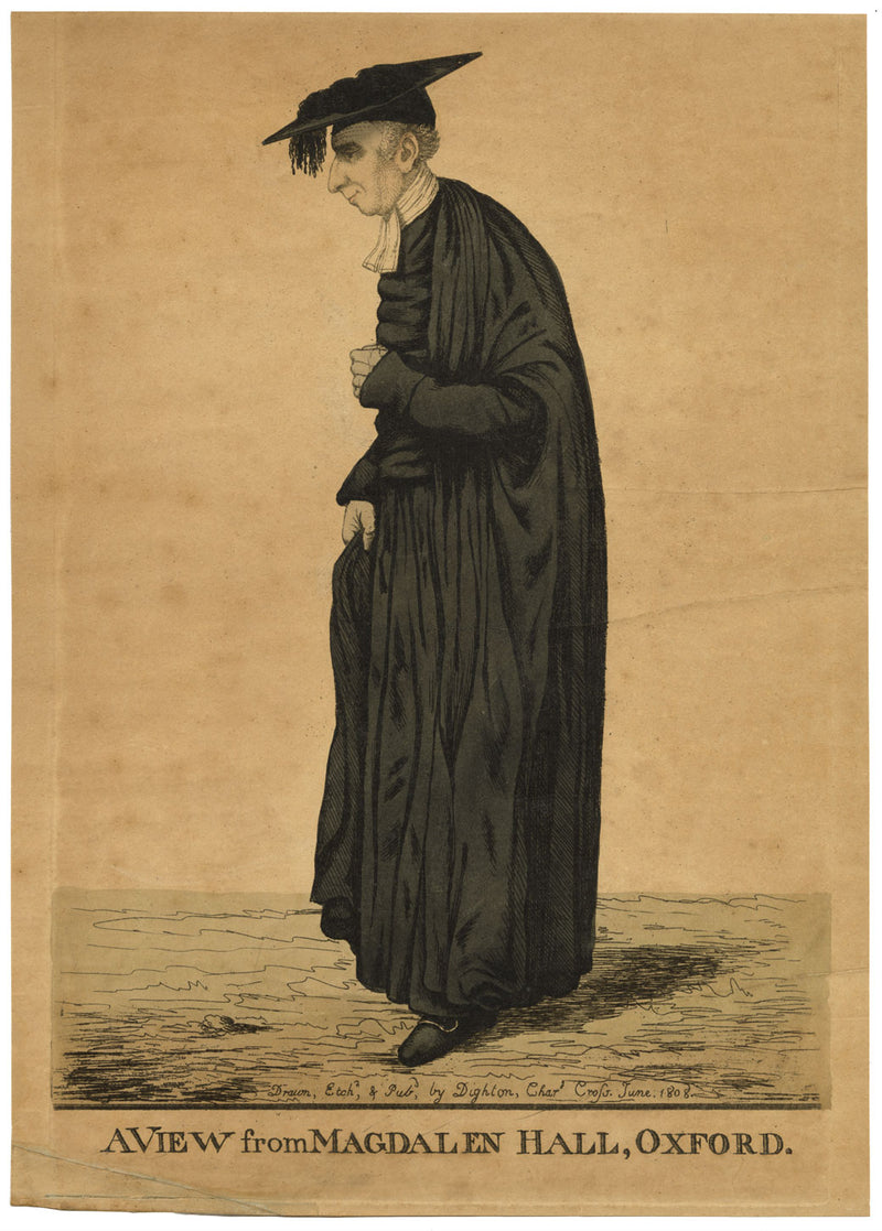 Robert Dighton, Henry Ford 'Una vista da Magdalen Hall, Oxford' – incisione del 1808