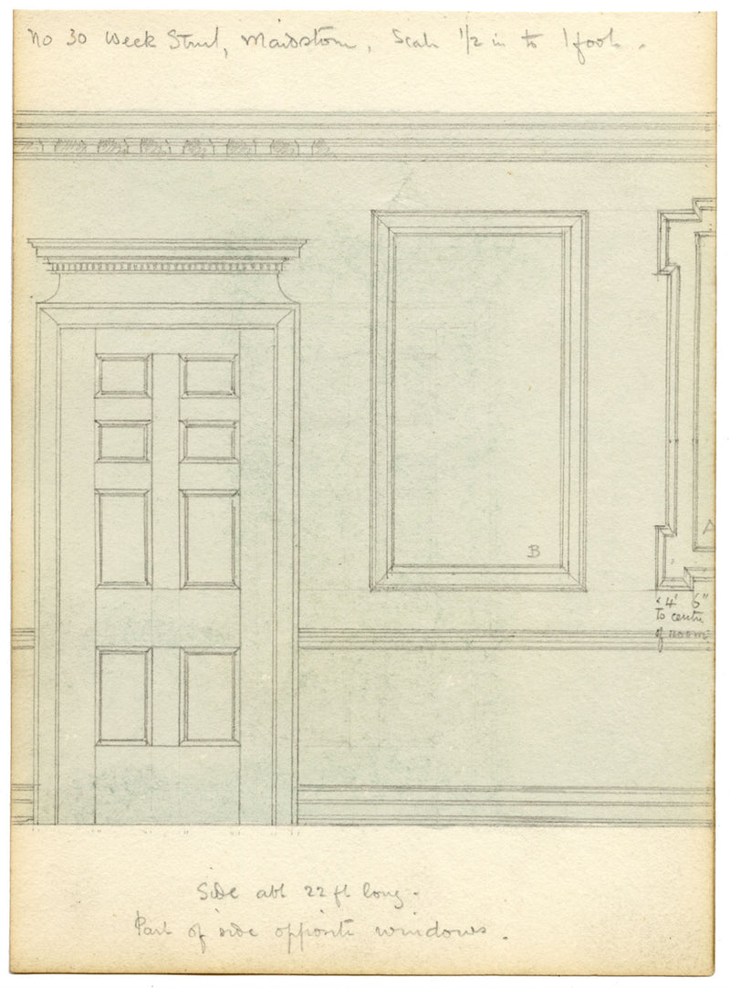 Philip J. Marvin, Architectural Panelling Elevation, Maidstone –1877 watercolour